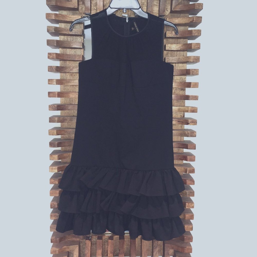 Cynthia Steffe (6) Black Cocktail Dress with 3 Tier Ruffles